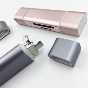 SD-Kartenleser 3 in 1 USB Typ C / Micro-USB-Stecker-Adapter und OTG-Funktion tragbare Speicherkartenleser für & PC & Laptop