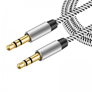 1m Nylon Jack Audio Cable 3.5 mm to 3.5mm Aux Cable 2m 3m Male to Male Kabel Gold Plug Car Aux Cord for iphone Samsung xiaomi
