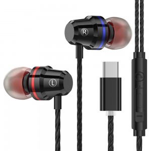 USB Type-C Earphone Headset with Mic for Xiaomi 6 6X 8 Mix2 note3 Huawei Type C Headphone Typec headset stereo earphones
