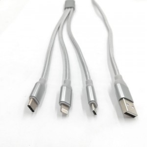 3 in 1 USB Cable for Mobile Phone Micro USB Type C Charger Cable for iPhone Charging Cable Micro USB Charger Cord