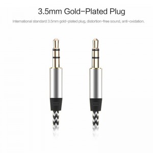 1m Nylon Jack Audio Cable 3.5 mm to 3.5mm Aux Cable 2m 3m Male to Male Kabel Gold Plug Car Aux Cord for iphone Samsung xiaomi
