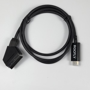 Hot sales HDMI to scart cable male to male support 1080P Cable for DVD New TV ps4 game console