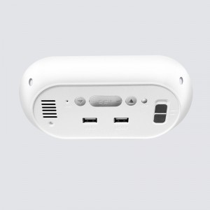 Jam Alarm Multi-Fungsi, cerdas alarm jam digital Indoor Thermometer, Charging Station / Phone Charger dengan Dual USB Port untuk iPhone / iPad / iPod / Telepon Android dan Tablet