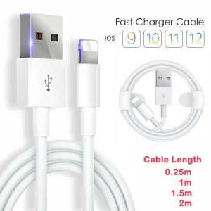 0.25m 1m 1.5m 2m USB Cable for iPhone 6 7 5 x xs max Charger cable Fast charging Data usb cord For Apple Lightning short cables