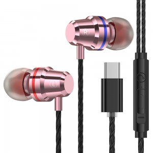 USB-Typ-C-Kopfhörer-Kopfhörer mit Mikrofon für Xiaomi 6 6X 8 Mix2 Anmerkung3 Huawei Typ C Kopfhörer TypC Kopfhörer Stereo-Ohrhörer