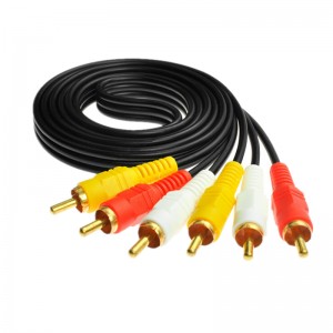 3RCA Muž na 3 RCA Male kompozitní Audio Video AV kabel Plug 3X RCA maloobchod a velkoobchod 1.5M 3M 5M 10M 15M 20M 10 FT